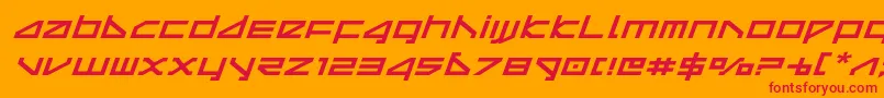 deltarayexpandital-Schriftart – Rote Schriften auf orangefarbenem Hintergrund