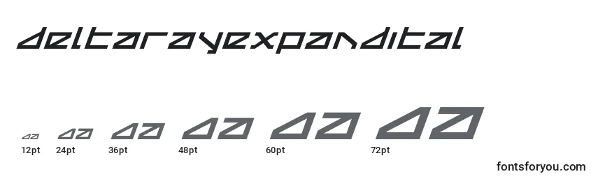 Размеры шрифта Deltarayexpandital