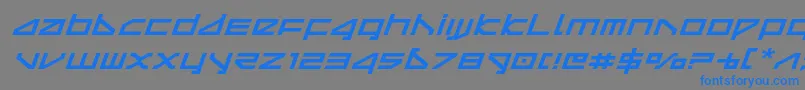 deltarayexpandital-Schriftart – Blaue Schriften auf grauem Hintergrund