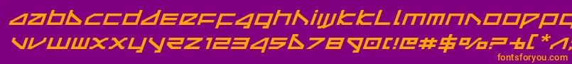 deltarayexpandital Font – Orange Fonts on Purple Background