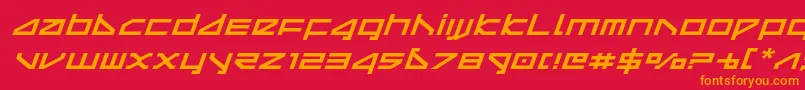 deltarayexpandital Font – Orange Fonts on Red Background