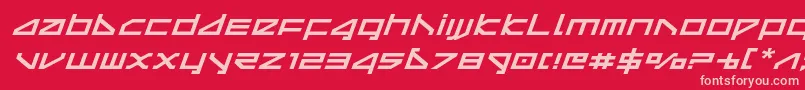 deltarayexpandital-fontti – vaaleanpunaiset fontit punaisella taustalla