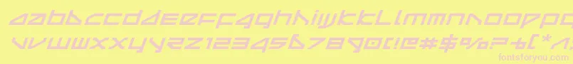 deltarayexpandital Font – Pink Fonts on Yellow Background