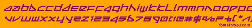 フォントdeltarayexpandital – オレンジの背景に紫のフォント