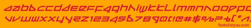 deltarayexpandital-Schriftart – Rote Schriften auf orangefarbenem Hintergrund