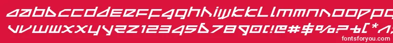 Czcionka deltarayexpandital – białe czcionki na czerwonym tle