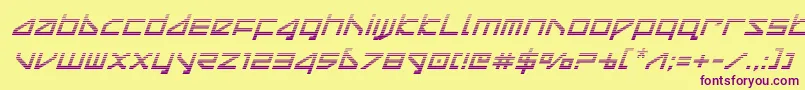 deltaraygradital-Schriftart – Violette Schriften auf gelbem Hintergrund