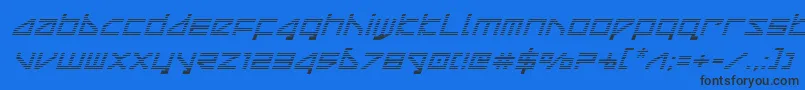 deltaraygradital Font – Black Fonts on Blue Background
