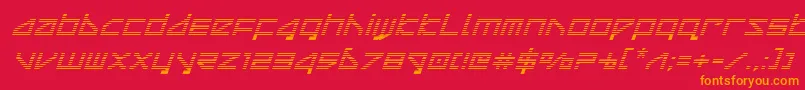 deltaraygradital-Schriftart – Orangefarbene Schriften auf rotem Hintergrund