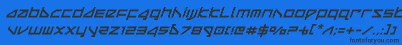 deltarayital Font – Black Fonts on Blue Background