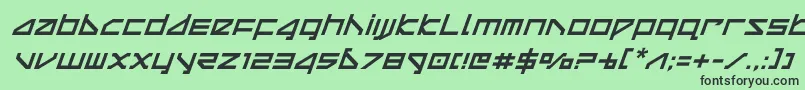 フォントdeltarayital – 緑の背景に黒い文字