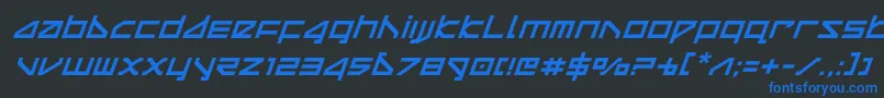 deltarayital Font – Blue Fonts on Black Background