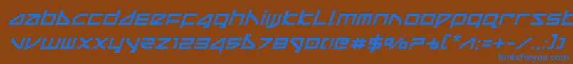 deltarayital Font – Blue Fonts on Brown Background