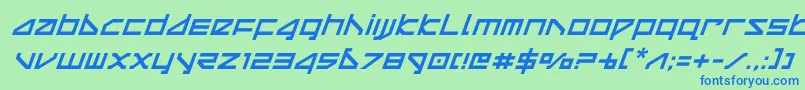 フォントdeltarayital – 青い文字は緑の背景です。