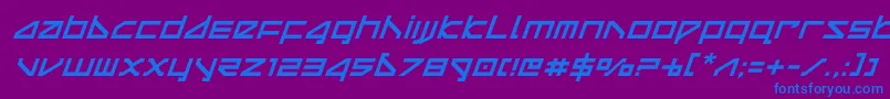 フォントdeltarayital – 紫色の背景に青い文字