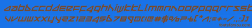 deltarayital Font – Brown Fonts on Blue Background