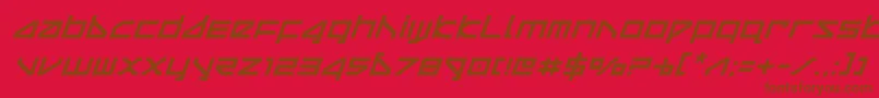 フォントdeltarayital – 赤い背景に茶色の文字
