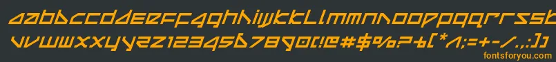 deltarayital Font – Orange Fonts on Black Background