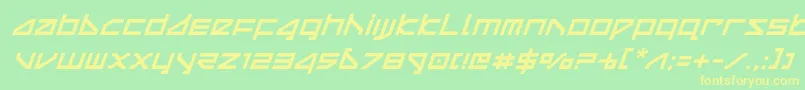 deltarayital Font – Yellow Fonts on Green Background