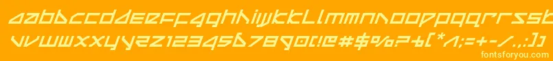 deltarayital Font – Yellow Fonts on Orange Background