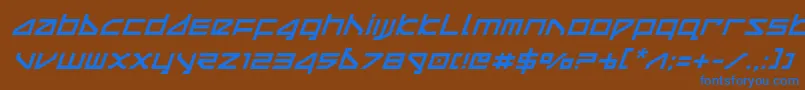 deltarayital Font – Blue Fonts on Brown Background