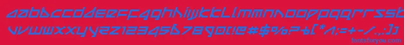 deltarayital Font – Blue Fonts on Red Background