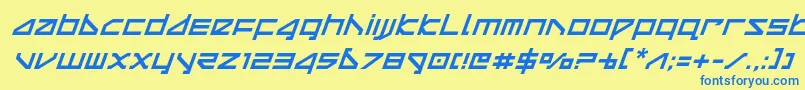 deltarayital Font – Blue Fonts on Yellow Background
