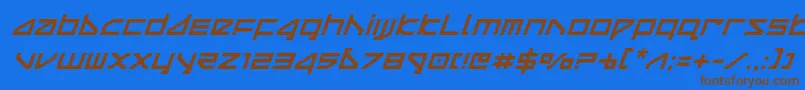 deltarayital Font – Brown Fonts on Blue Background