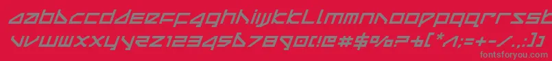 deltarayital Font – Gray Fonts on Red Background