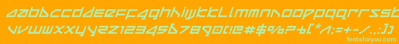 deltarayital Font – Green Fonts on Orange Background