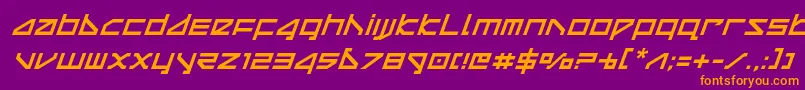 deltarayital Font – Orange Fonts on Purple Background