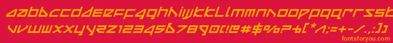 deltarayital Font – Orange Fonts on Red Background