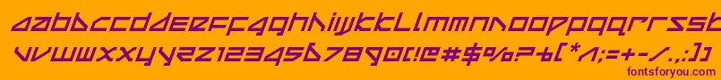 deltarayital Font – Purple Fonts on Orange Background