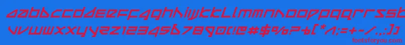 deltarayital Font – Red Fonts on Blue Background