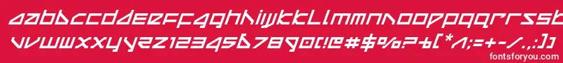 Czcionka deltarayital – białe czcionki na czerwonym tle