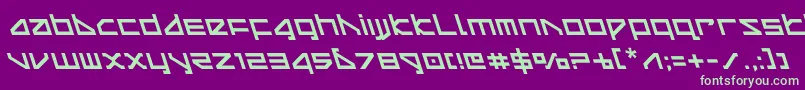 deltarayleft Font – Green Fonts on Purple Background