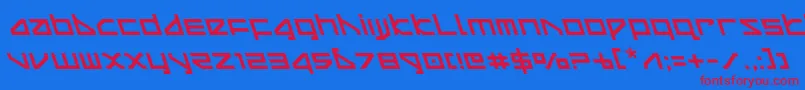 deltarayleft Font – Red Fonts on Blue Background