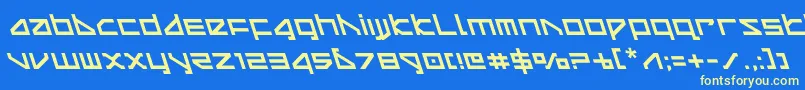 deltarayleft Font – Yellow Fonts on Blue Background