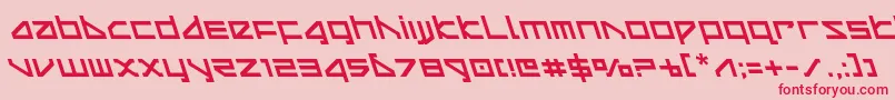 フォントdeltarayleft – ピンクの背景に赤い文字