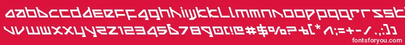 フォントdeltarayleft – 赤い背景に白い文字