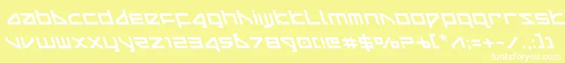 deltarayleft Font – White Fonts on Yellow Background