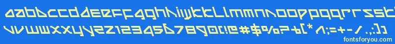 deltarayleft Font – Yellow Fonts on Blue Background