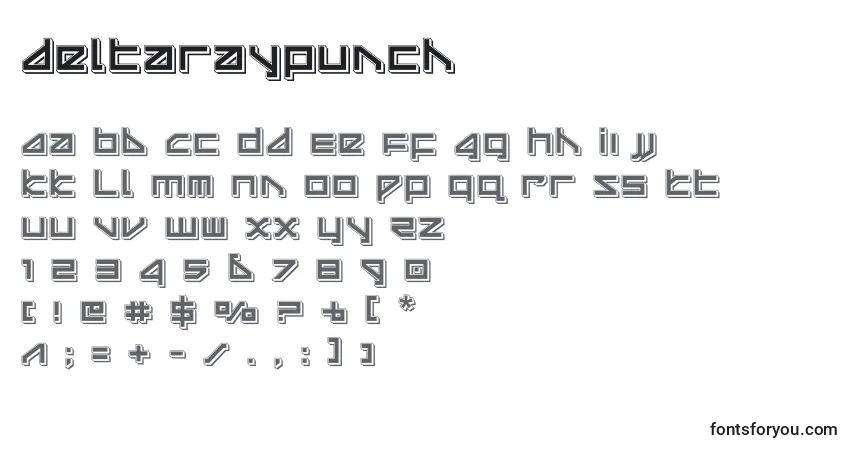 A fonte Deltaraypunch – alfabeto, números, caracteres especiais
