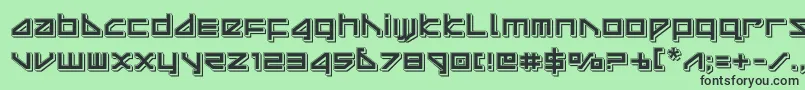 フォントdeltaraypunch – 緑の背景に黒い文字