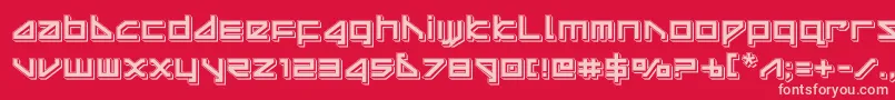 deltaraypunch Font – Pink Fonts on Red Background