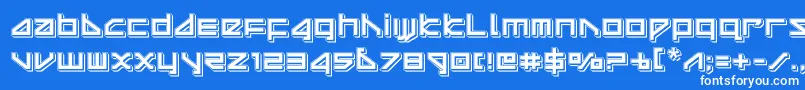 Czcionka deltaraypunch – białe czcionki na niebieskim tle