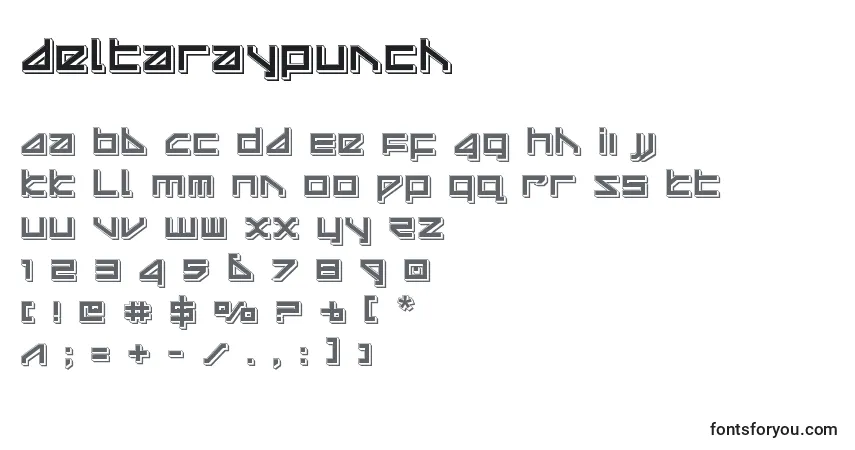 A fonte Deltaraypunch (124906) – alfabeto, números, caracteres especiais