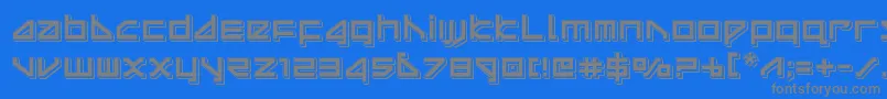 フォントdeltaraypunch – 青い背景に灰色の文字