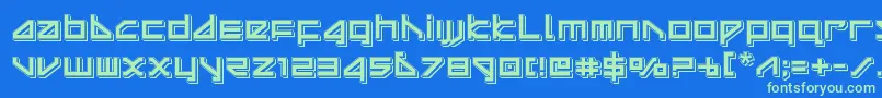 deltaraypunch Font – Green Fonts on Blue Background