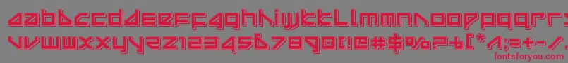 deltaraypunch-Schriftart – Rote Schriften auf grauem Hintergrund
